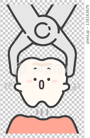 Illustration of tooth extraction, tooth extraction Illustration of tooth extraction, tooth extraction 138163676