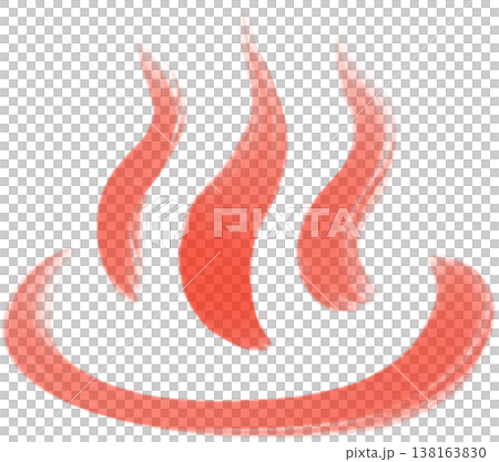 手描き温泉マークアイコン 朱赤 水彩タッチ 手描き温泉マークアイコン 朱赤 水彩タッチ 138163830