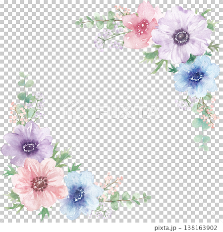 Watercolor Anemone Frame Watercolor Anemone Frame 138163902