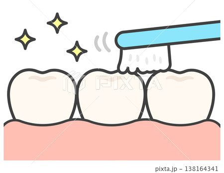 歯と歯ブラシとキラキラのイラスト 138164341