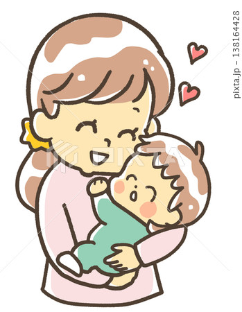 赤ちゃんにほおずりする女性 138164428
