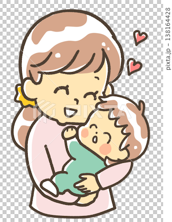 赤ちゃんにほおずりする女性 138164428