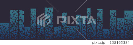 Modern city skyline with digital lights 138165384