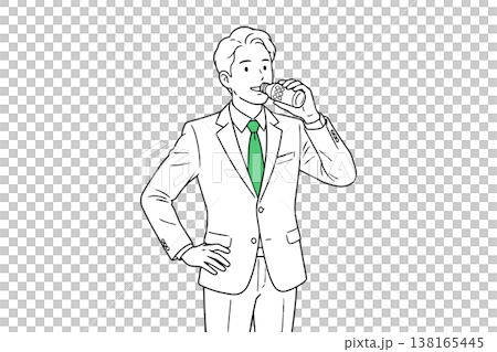 Businessman in a green tie: Hand on forehead 138165445