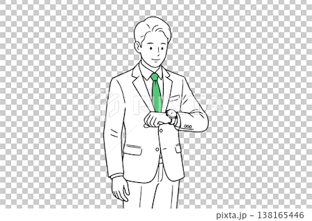 Businessman in a green tie: Hand on forehead 138165446