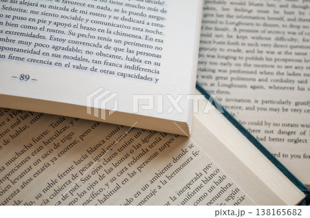 Close Up of Open Book Pages 138165682