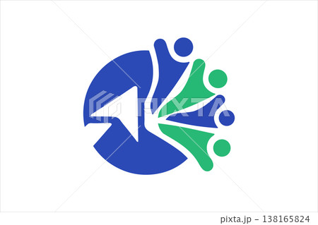 Minimalist blue and green people icon logo symbol vector isolated on white background Minimalist blue and green people icon logo symbol vector isolated on white background 138165824