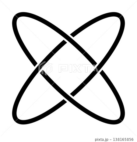 Stylized atomic nucleus, intersecting elliptical paths, scientific energy Stylized atomic nucleus, intersecting elliptical paths, scientific energy 138165856