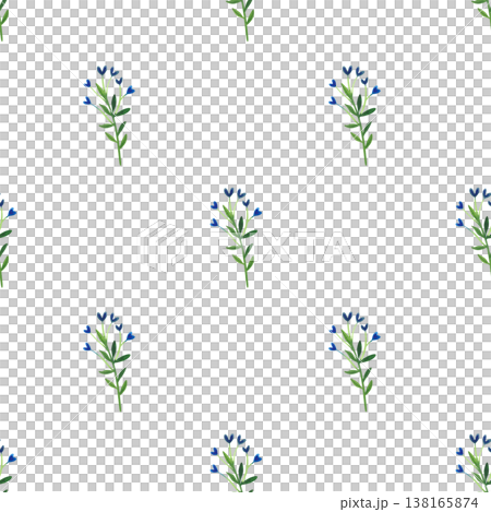 Seamless pattern with watercolor illustrations of summer blue wildflowers. Hand drawn botanical design for invitations or greeting cards. Seamless pattern with watercolor illustrations of summer blue wildflowers. Hand drawn botanical design for invitations or greeting cards. 138165874