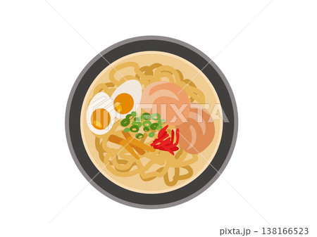 上から見た美味しそうな豚骨ラーメン 上から見た美味しそうな豚骨ラーメン 138166523