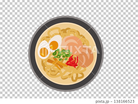 上から見た美味しそうな豚骨ラーメン 上から見た美味しそうな豚骨ラーメン 138166523