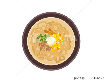 上から見た美味しそうな味噌ラーメン 138166524