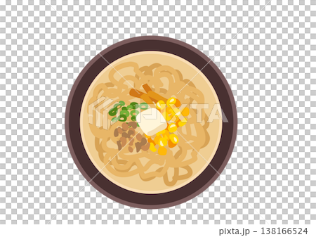 上から見た美味しそうな味噌ラーメン 138166524