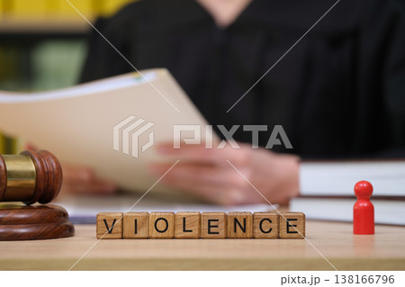 Courtroom scene with a focus on violence, justice, and legal proceedings unfolding in a serious atmosphere Courtroom scene with a focus on violence, justice, and legal proceedings unfolding in a serious atmosphere 138166796
