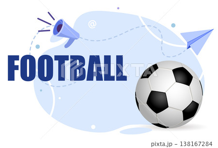 silhouette, soccer ball. Soccer Template design , Football banner, Sport layout design. blue. vector illustration 138167284
