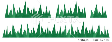 Grass halftone collage elements set. Cut out of crumpled paper doodle shapes. Modern retro vector illustration for spring and summer mixed media design and scrapbook isolated on transparent background Grass halftone collage elements set. Cut out of crumpled paper doodle shapes. Modern retro vector illustration for spring and summer mixed media design and scrapbook isolated on transparent background 138167670