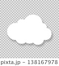 A cartoon, flat cloud with a shadow on a transparent background. 138167978