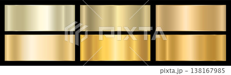 Golden metal gradient set for design. Metallic gradient effects for the design of text and bulletin boards, infographics. Golden metal gradient set for design. Metallic gradient effects for the design of text and bulletin boards, infographics. 138167985