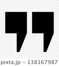 Double square quotes with sharp edges in black on a transparent background. 138167987