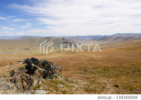 Landscape with dirt road in Altai Tavan Bogd National Park, Mongolia 138168808