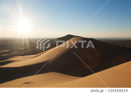 Khongoryn Els sand dunes landscape, Mongolia. Gobi desert Khongoryn Els sand dunes landscape, Mongolia. Gobi desert 138168819