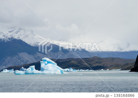 Navigation on Argentino lake, Patagonia landscape, Argentina Navigation on Argentino lake, Patagonia landscape, Argentina 138168866