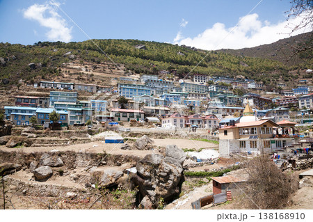 Namche Bazar town view along EBC trek, Nepal Namche Bazar town view along EBC trek, Nepal 138168910