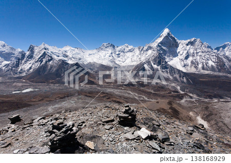 Mountains landscape from Chukhung Ri viewpoint, Nepal Mountains landscape from Chukhung Ri viewpoint, Nepal 138168929