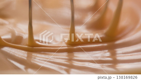 Mixing ingredients to create a creamy batter for baking sweets in a kitchen setting during the afternoon 138169826