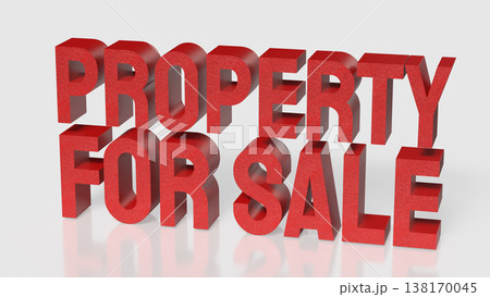 Property For Sale Real Estate Investment and Housing Market Concept 3d render. 138170045