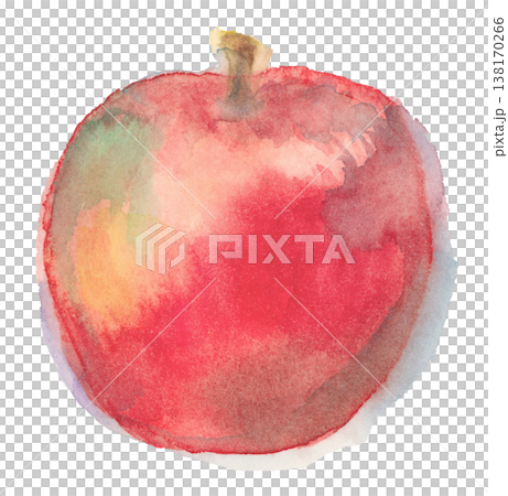 透明水彩で描いた手描きのりんご 138170266
