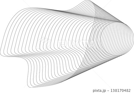 Circle blend out line. Wave element for design 138170482