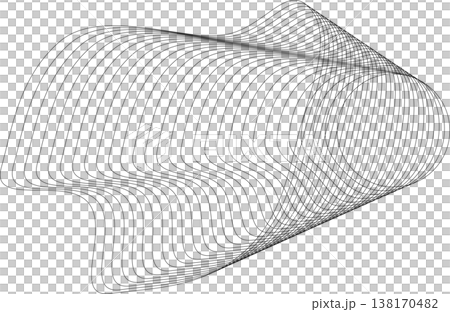 Circle blend out line. Wave element for design 138170482