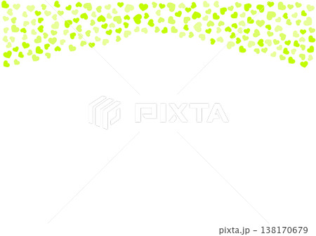 ハート柄の背景 黄緑系の3色 ハート 138170679