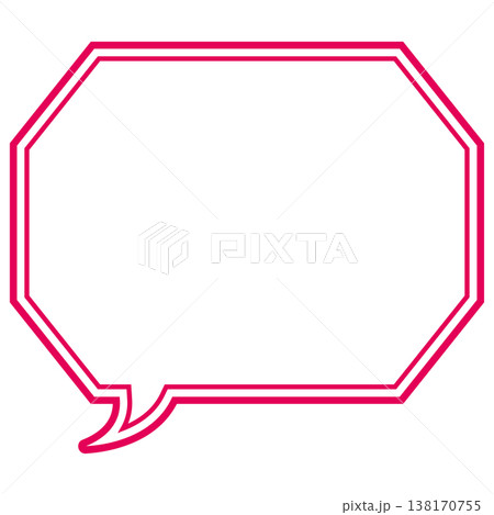 シンプルなカラー線の吹き出し 角のある八角形 シンプルなカラー線の吹き出し 角のある八角形 138170755