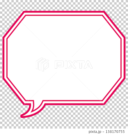 シンプルなカラー線の吹き出し 角のある八角形 シンプルなカラー線の吹き出し 角のある八角形 138170755