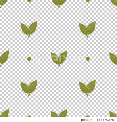 Green leaves, simple ornament. Seamless pattern in flat style. Watercolor, pastel. Design element for products, prints, textiles, wallpapers printing 138170870