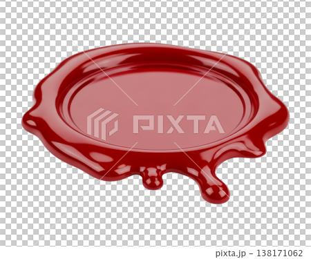 Red wax seal blob isolated on transparent background 138171062
