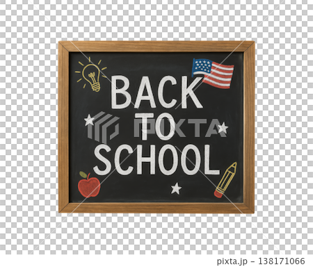 Back to school chalkboard isolated on transparent background 138171066
