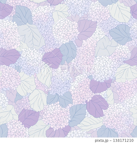 紫系花柄ボタニカルパターン 淡色背景 テキスタイルデザイン 紫系花柄ボタニカルパターン 淡色背景 テキスタイルデザイン 138171210
