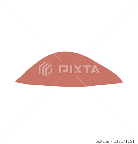 Single swatch of warm, terracotta-colored lipstick is displayed on a clean white background. This isolated presentation highlights the beauty product specific hue and texture. Single swatch of warm, terracotta-colored lipstick is displayed on a clean white background. This isolated presentation highlights the beauty product specific hue and texture. 138171251