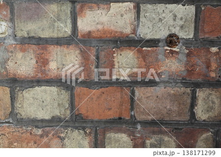 Old Red Brick And Mortar Wall Old Red Brick And Mortar Wall 138171299