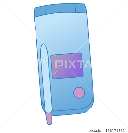 ガラケー 折りたたみ携帯電話のシンプルベクターイラスト ガラケー 折りたたみ携帯電話のシンプルベクターイラスト 138171582