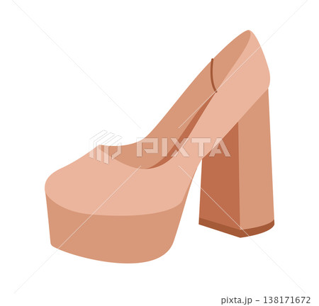 Platform block heel pump women brown flat shoe. Chunky sole dress footwear for party, office, weekend brunch, casual. Platform block heel pump women brown flat shoe. Chunky sole dress footwear for party, office, weekend brunch, casual. 138171672