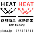 遮熱効果のアイコンセット 熱遮断ピクトグラム 138171811