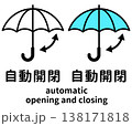 自動開閉傘の機能説明アイコンセット 138171818