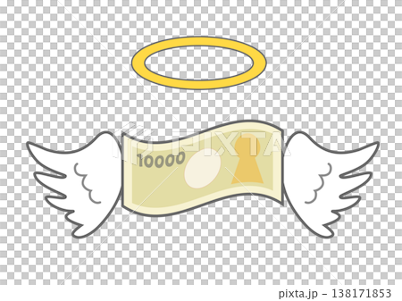 A simple illustration of a flying banknote. 138171853