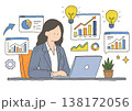 パソコンで資料を作成する女性 138172056