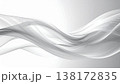 滑らかな曲線が重なるデジタルウェーブの抽象背景素材　清潔感のある白とブルーグレーのモダンなデザイン 138172835