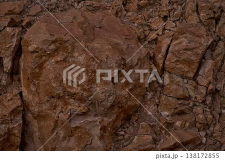 Rock texture background, natural stone surface, abstract cracked desert rocks pattern 138172855